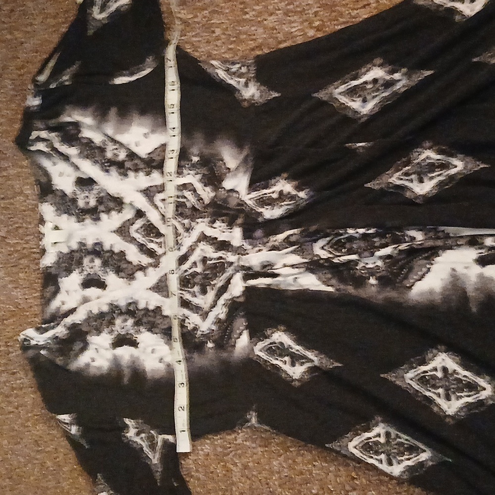 Soma womens black and white abstract pattern wrap midi dress size large - Picture 9 of 12